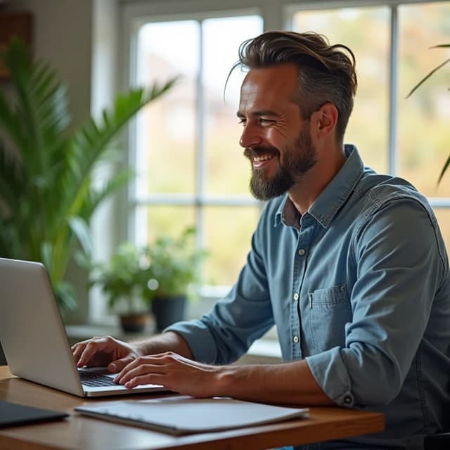 Professional telehealth consultation - male healthcare provider in modern home office setting conducting virtual medical appointment in Franklin MA